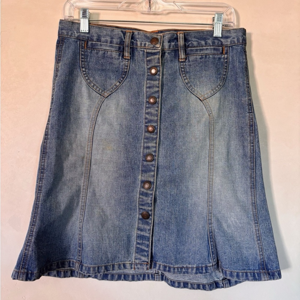 Classic Abercrombie and Fitch Denim Button-Front Skirt